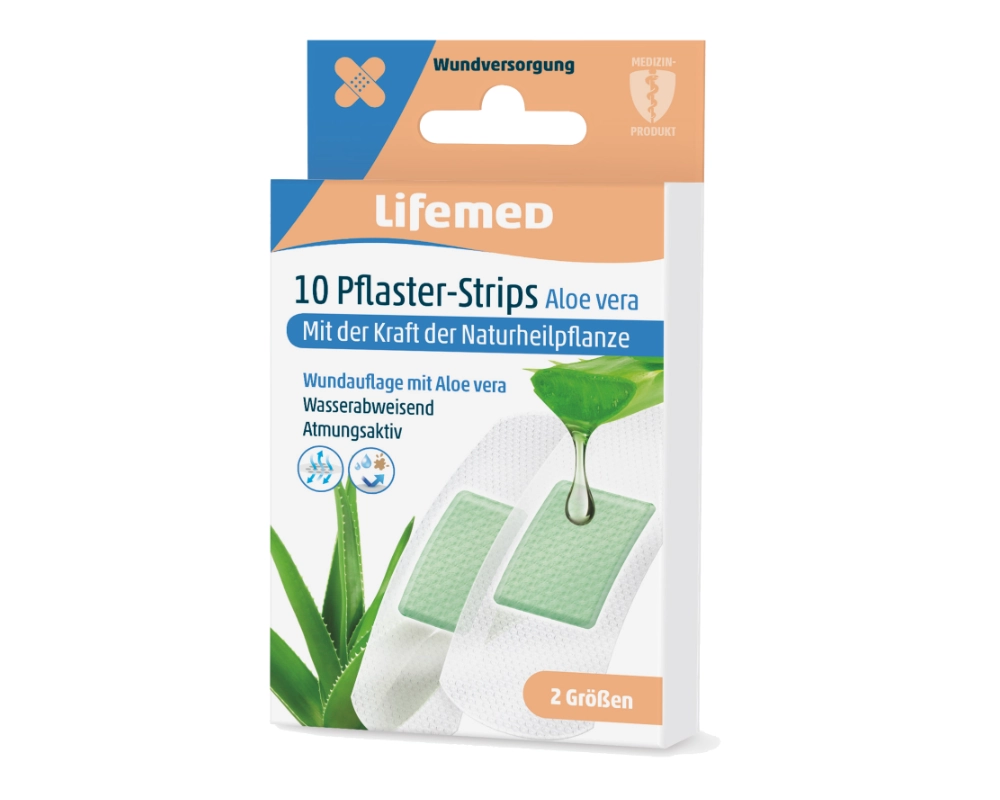 Lifemed Pflaster-Strips Aloe Vera 10 Stück