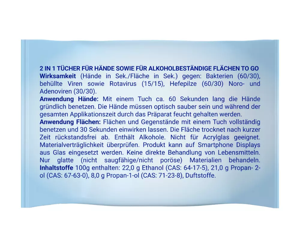 Sterillium 2 in 1 wipes Desinfektionstücher hinten