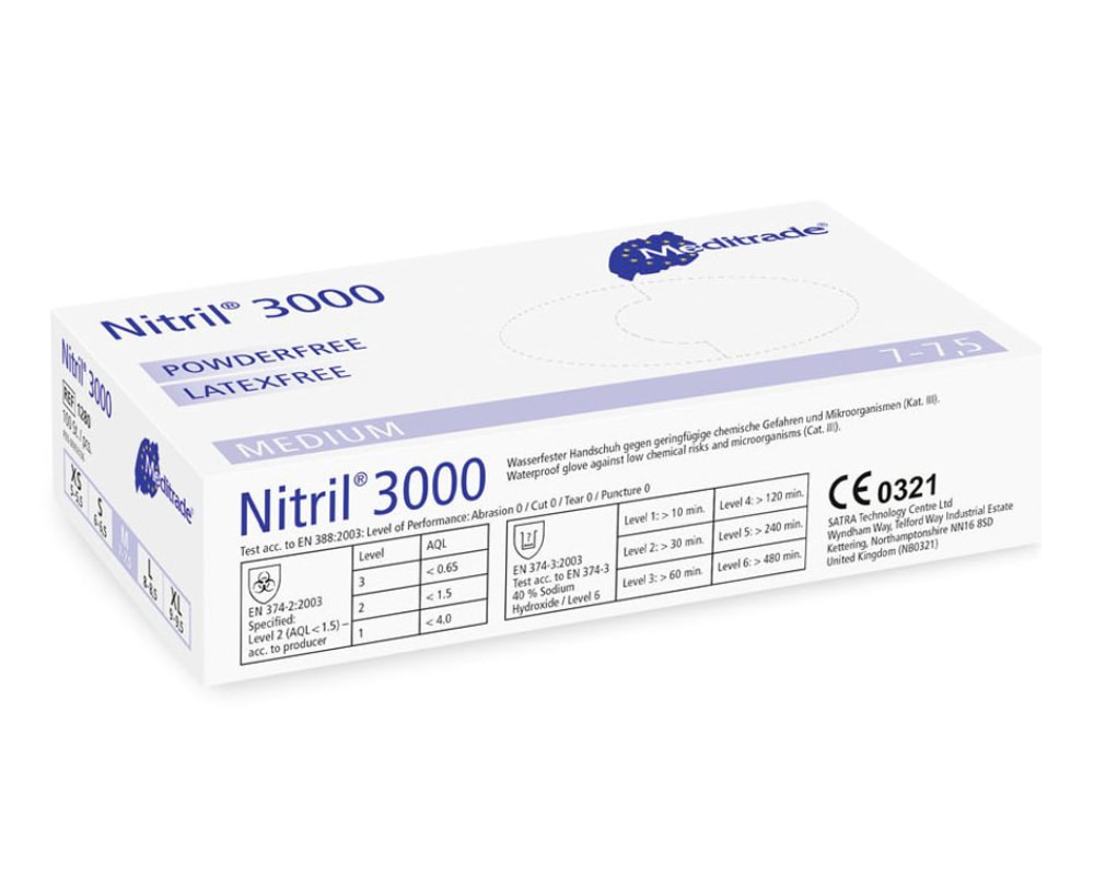 Meditrade Nitril 3000 Nitrilhandschuhe weiß