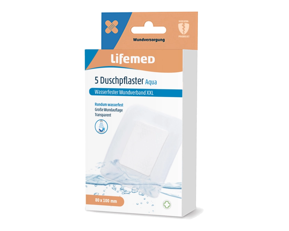 Lifemed Duschpflaster Aqua XXL 10 x 8 cm 5 Stück