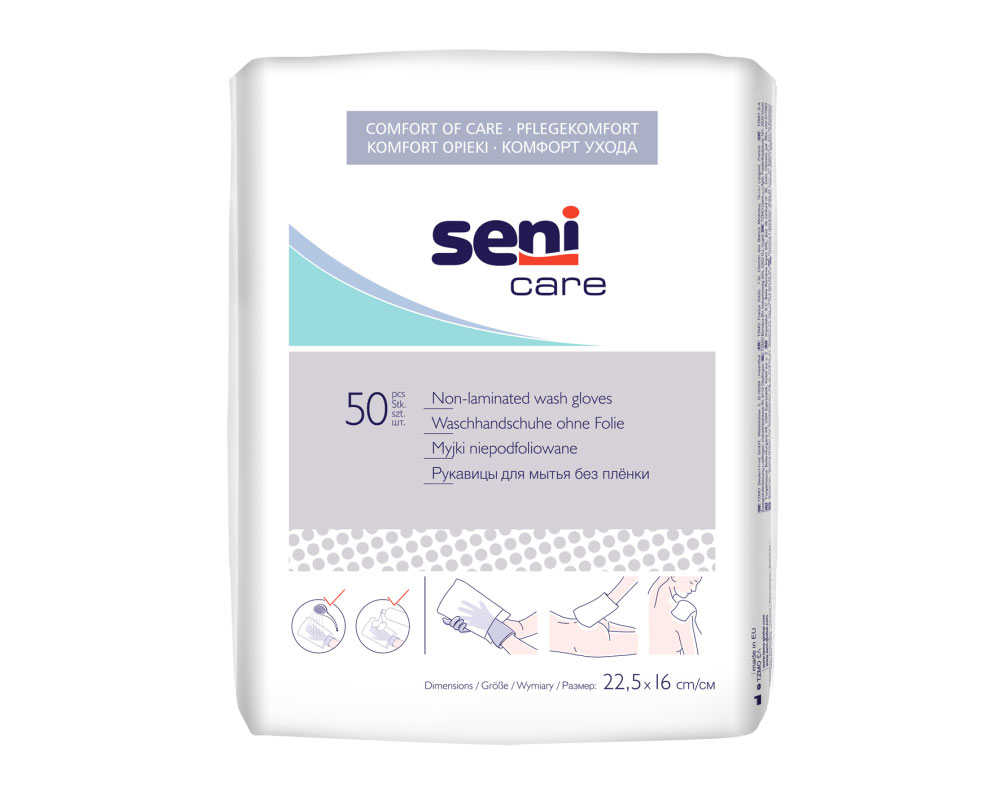 Seni Care gants de toilette non plastifiés