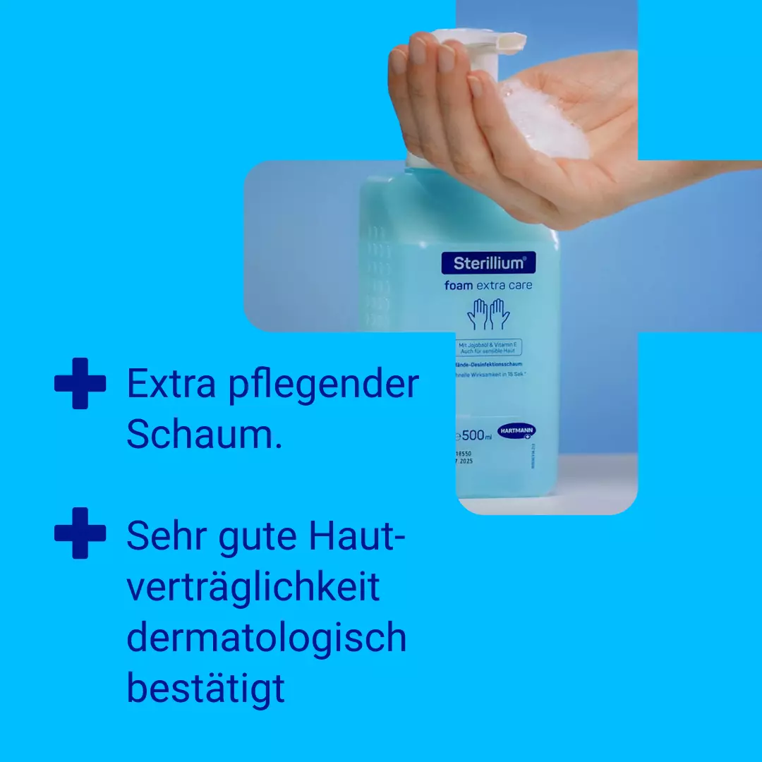 Sterillium foam extra care 500 ml Vorteile