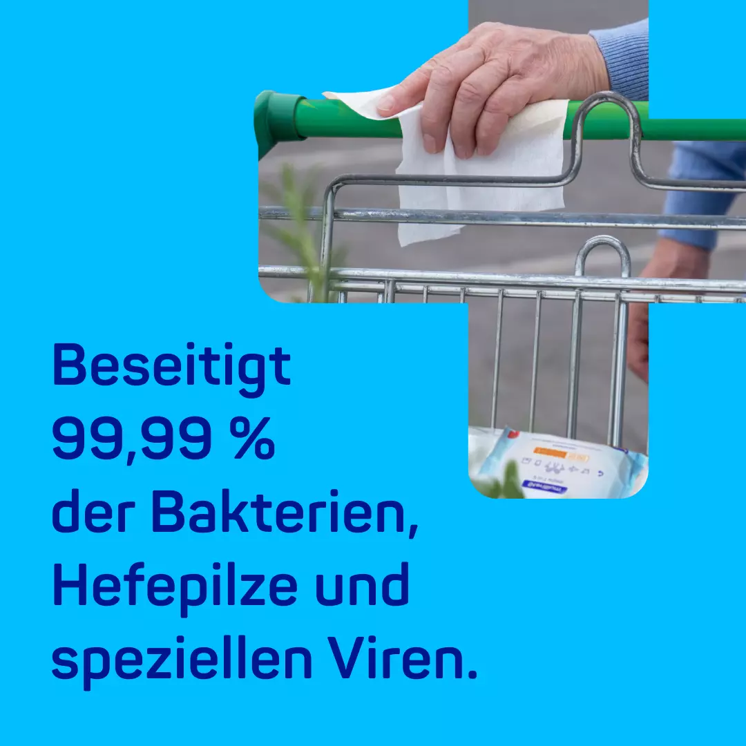 Sterillium 2 in 1 wipes Desinfektionstücher Teaser