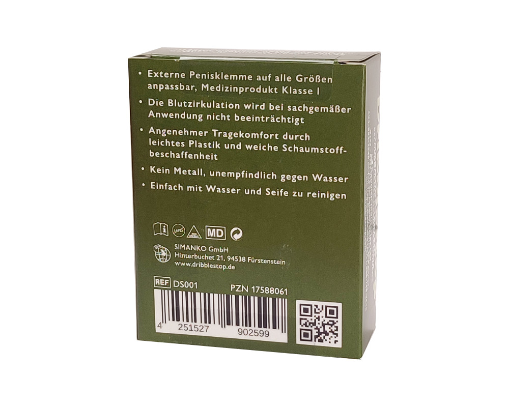 Dribblestop Packung hinten