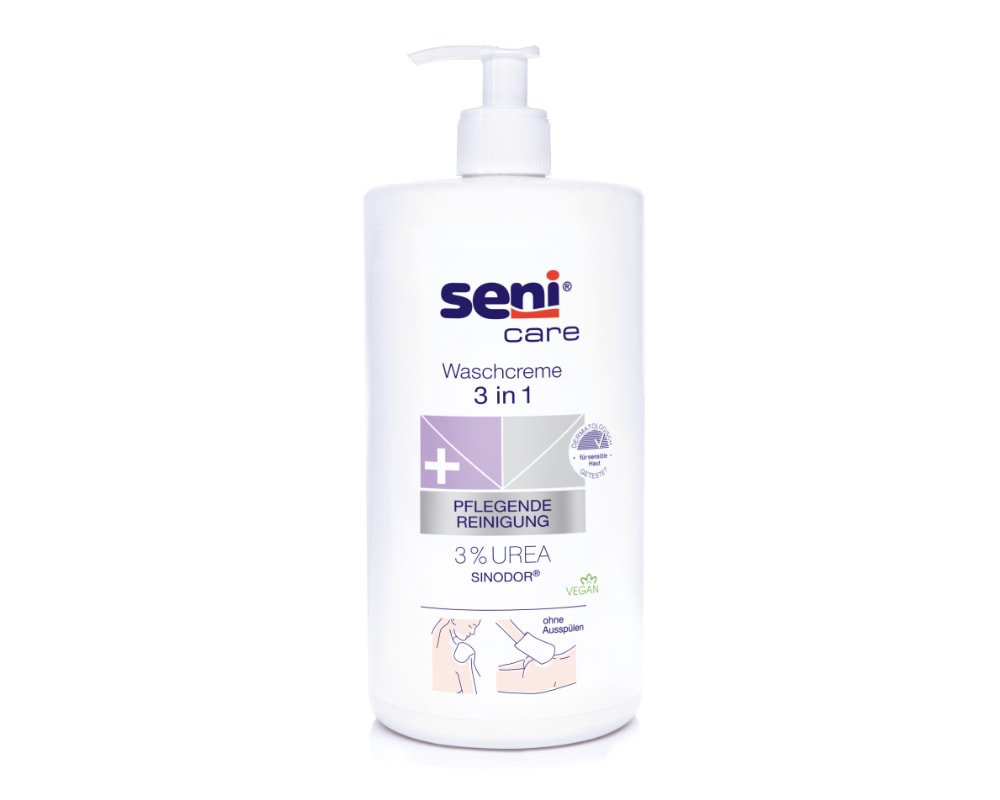 Seni Care Waschcreme 3 in 1 mit 3% UREA 1 Liter