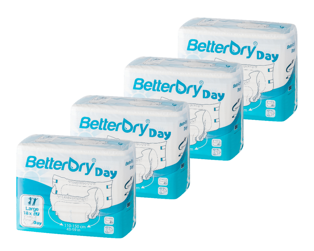 BetterDry Day Erwachsenenwindeln | 4 x 18 Stück
