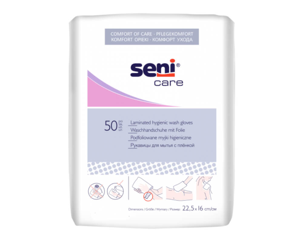 Seni Care gants de toilette imprégnés plastifiés