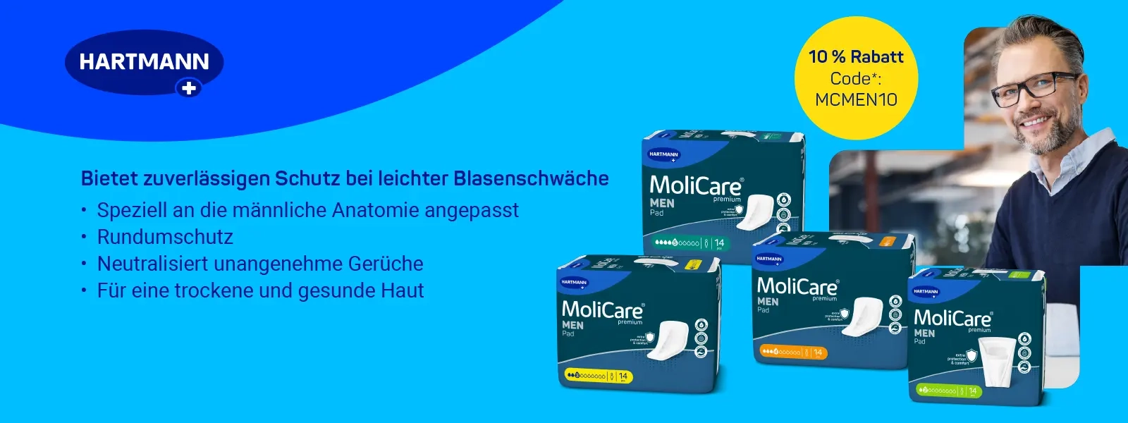 insenio-hartmann-molicare-premium-men-rabattaktion Beim Kauf von MoliCare Premium MEN Produkten sparen Sie 10% mit dem Rabattcode MCMEN10