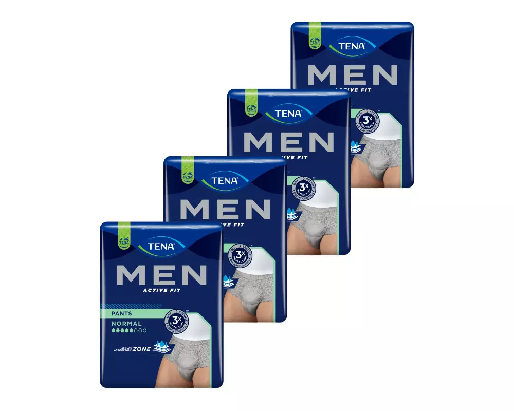 TENA Men Active Fit Pants Normal Grau | 4 x 12 Stück